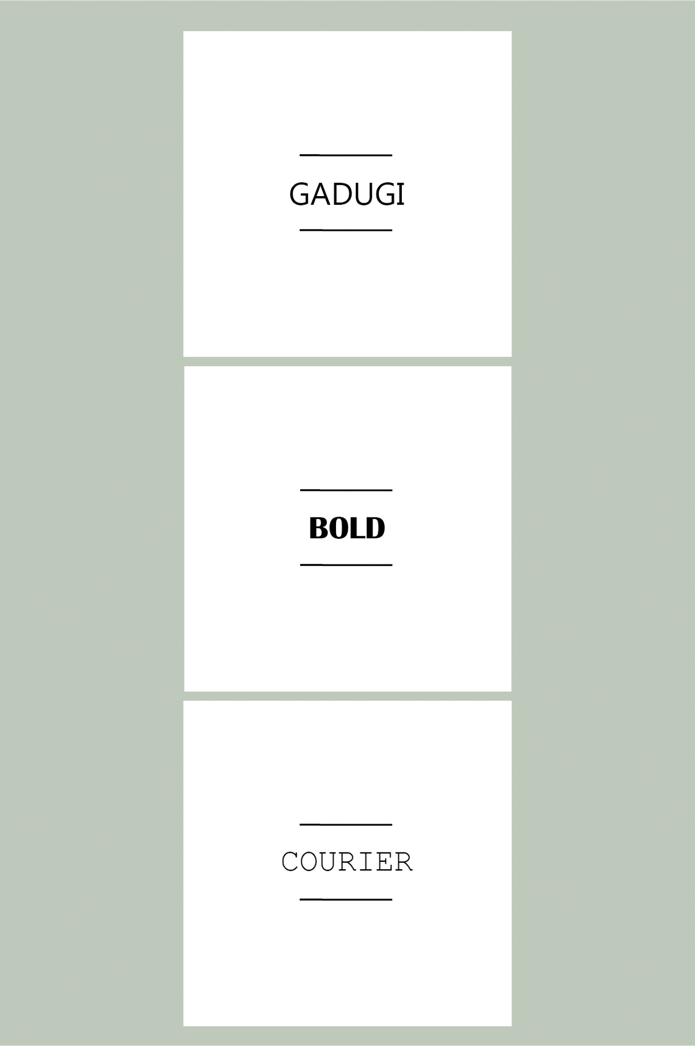 SKRIFTTYPER TIL ALLE ETIKETTER | Skrifttyper til tørvareetiketter – vælg mellem Gadugi, Bold og Courier