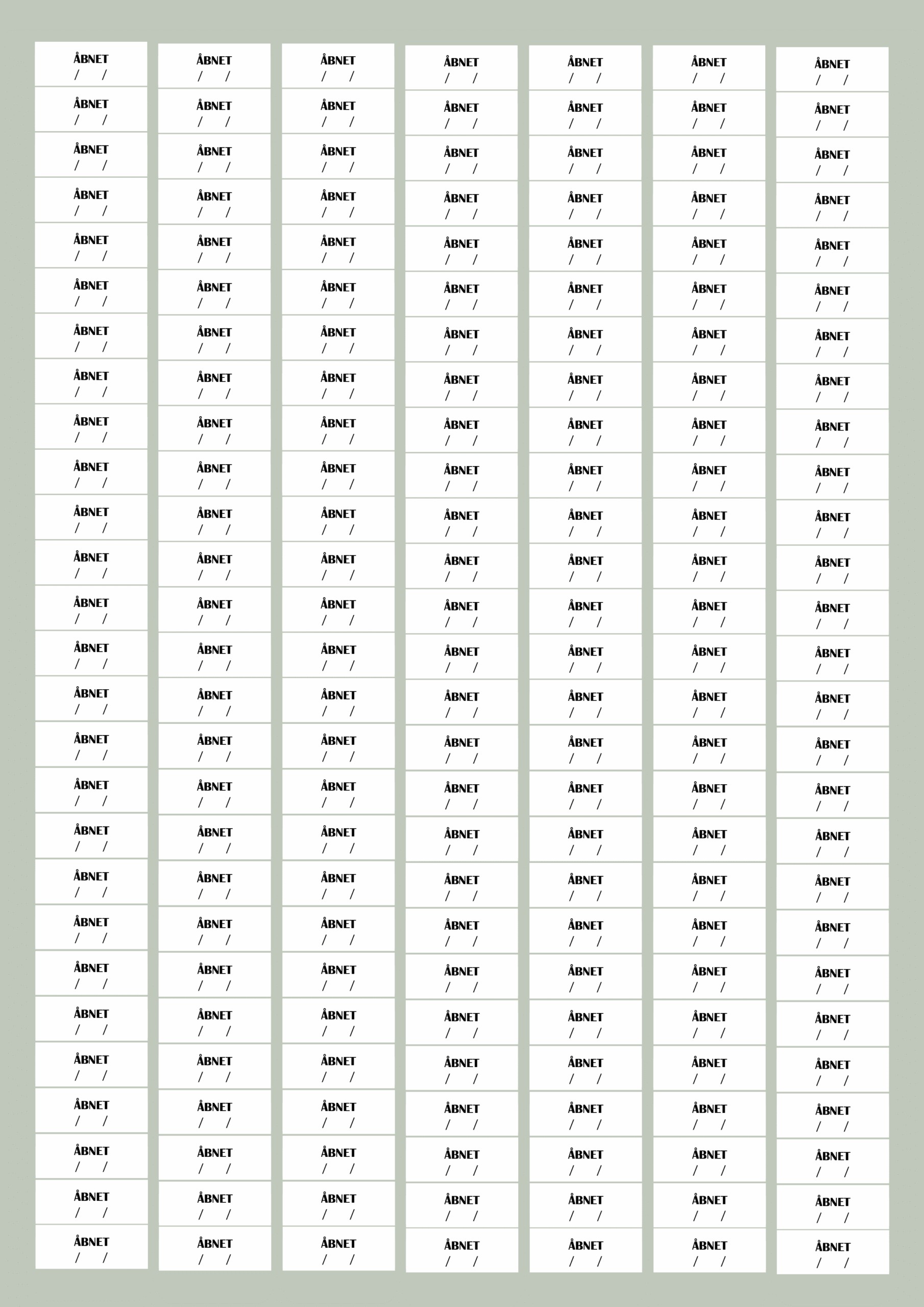 Datomærkning til åbnet ting Sæt dato i bunden husk hvornår den er åbnet | Vandafvisende datomærkningsetiketter med felter til fremstillet, åbnet og udløbsdato.