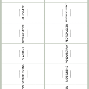 Etiketter til rengøring Vandafvisende folie | Sæt med rengøring etiketter – 30 labels til organisering af rengøringsmidler i hjemmet