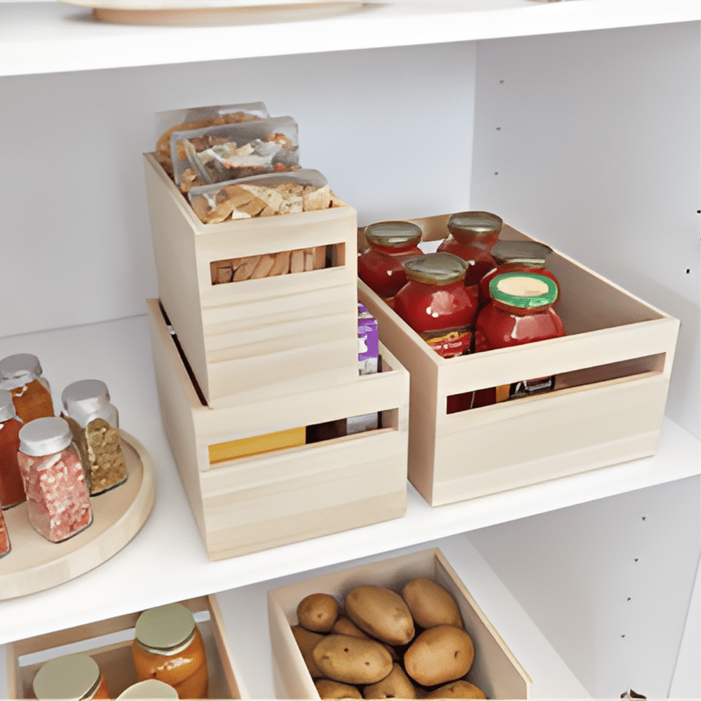 levægtskasse i træ stor og lile |