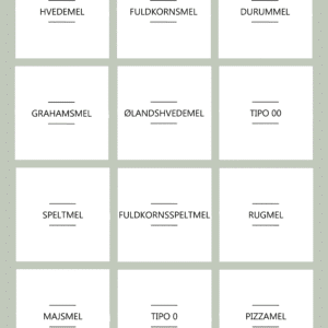 Etiketter til mel vandafvisende labels til organisering af tørvare | Etikette til opbevaring af hvedemel.