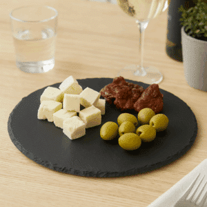 drejefad i skifer til tapas på billede