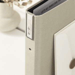 Ringbind mappe i sand (2) | Ringbind mappe i canvas. Ringbind mappe i beige, sand.