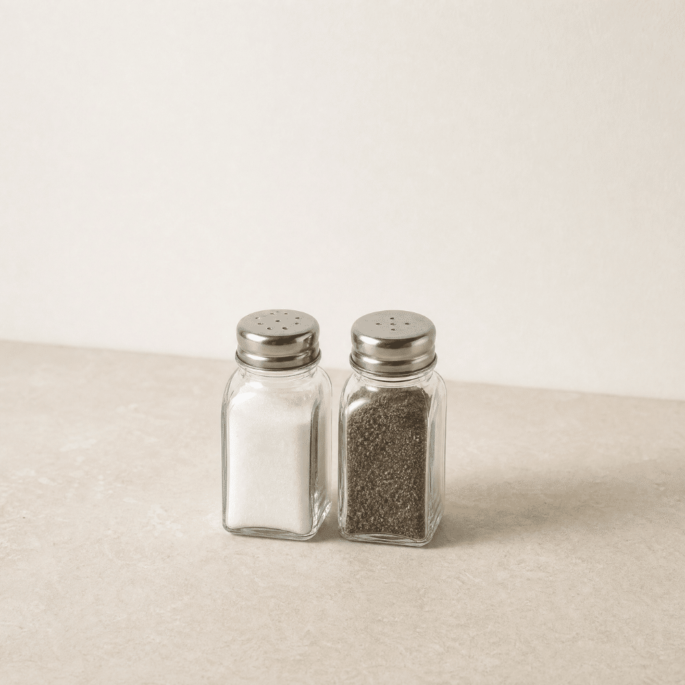 salt og pebersæt til krydderier | Små glasbeholdere brugt til glimmer og kreative materialer