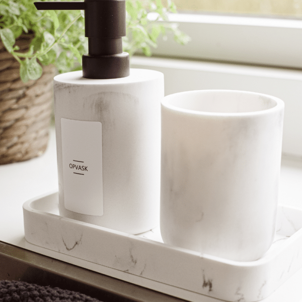 Sæbedispenser - 500 ml. | Hvid resin - Image 2
