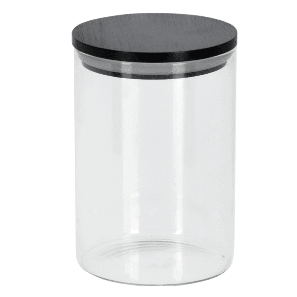Opbevaringsglas med sort bambus låg