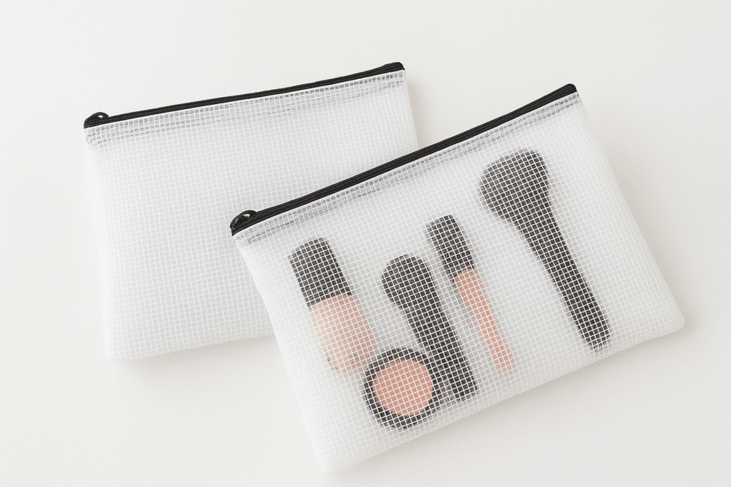 Genanvendelige vandafvisende lynlåsposer med make-up og toiletting